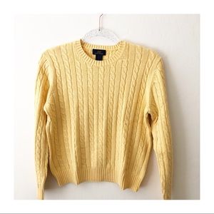 Brooks Brothers yellow cable knit sweater